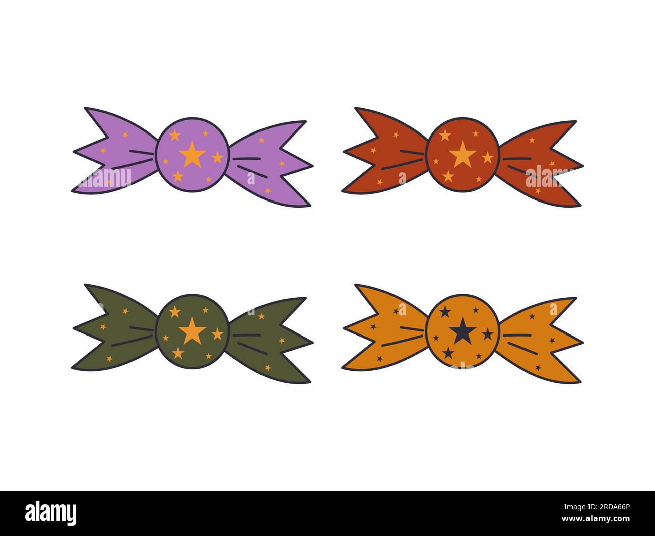 Round Halloween candy in a wrapper. Candies and snacks. Halloween candy