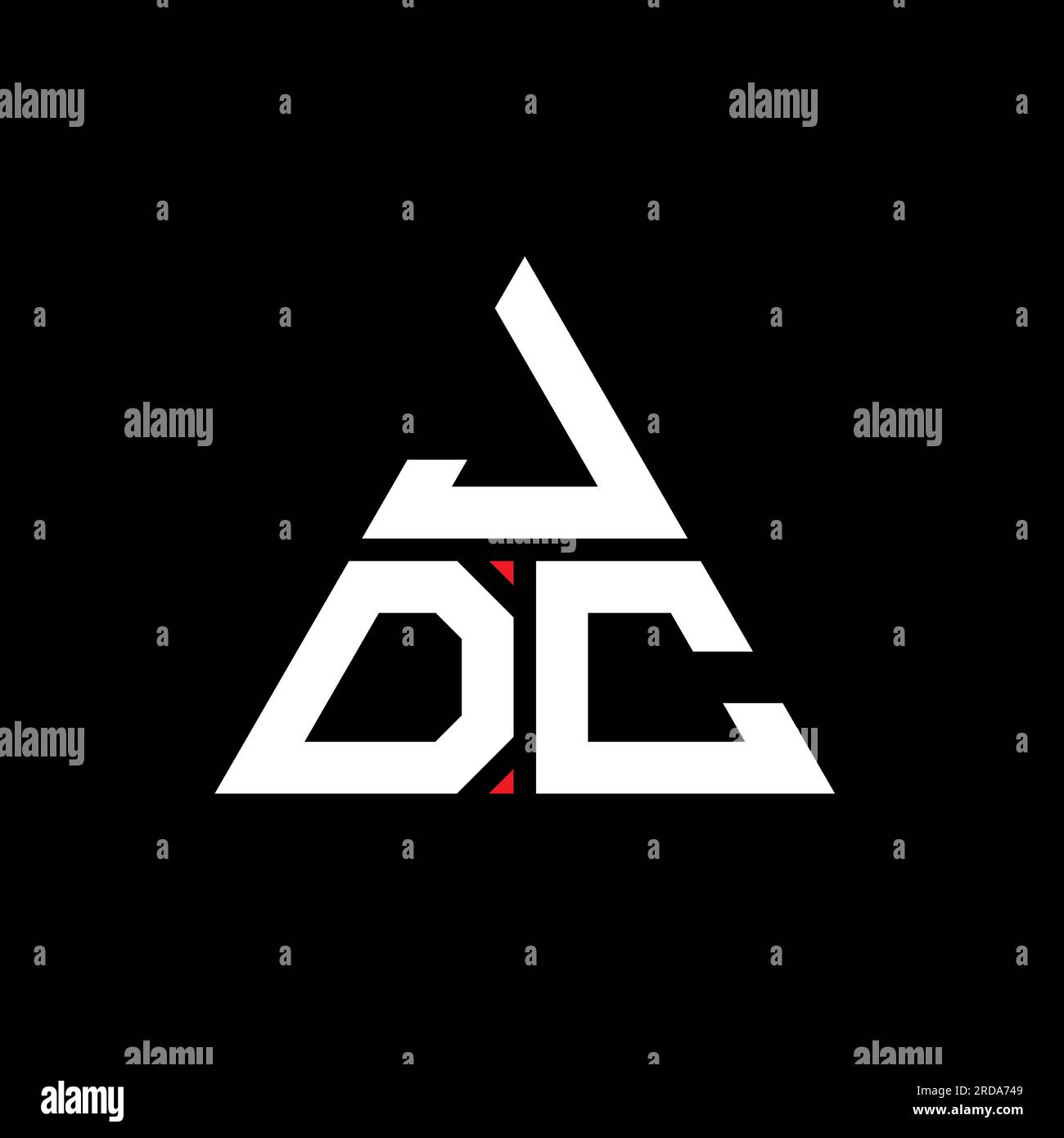 JDC triangle letter logo design with triangle shape. JDC triangle logo