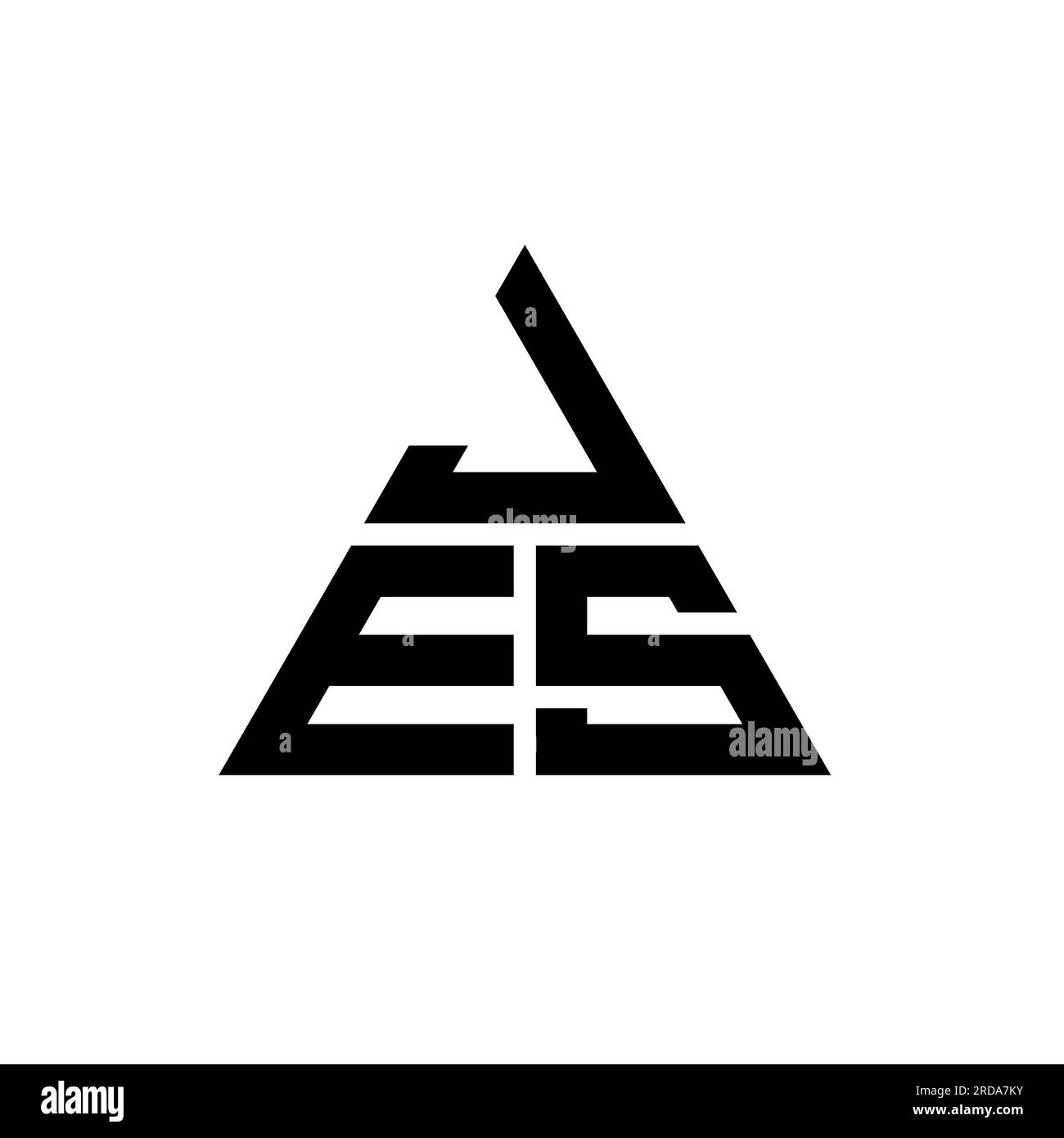 JES triangle letter logo design with triangle shape. JES triangle logo