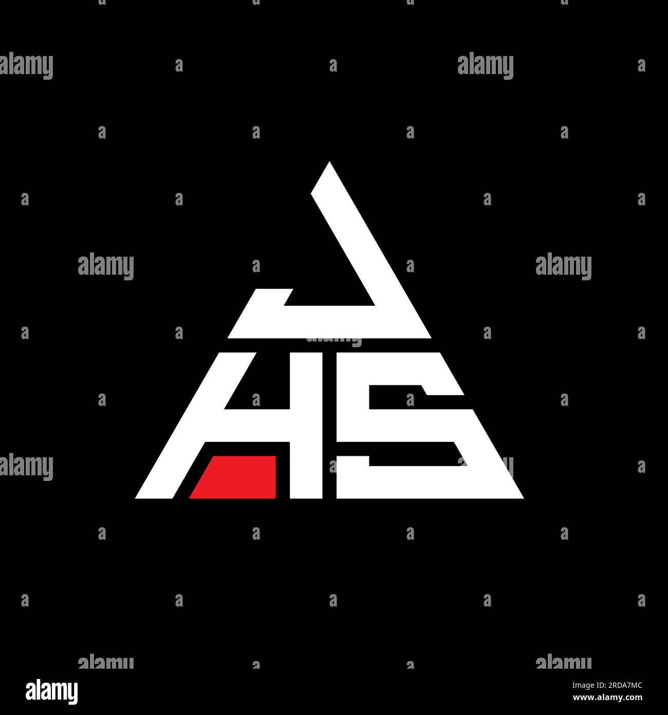 JHS triangle letter logo design with triangle shape. JHS triangle logo