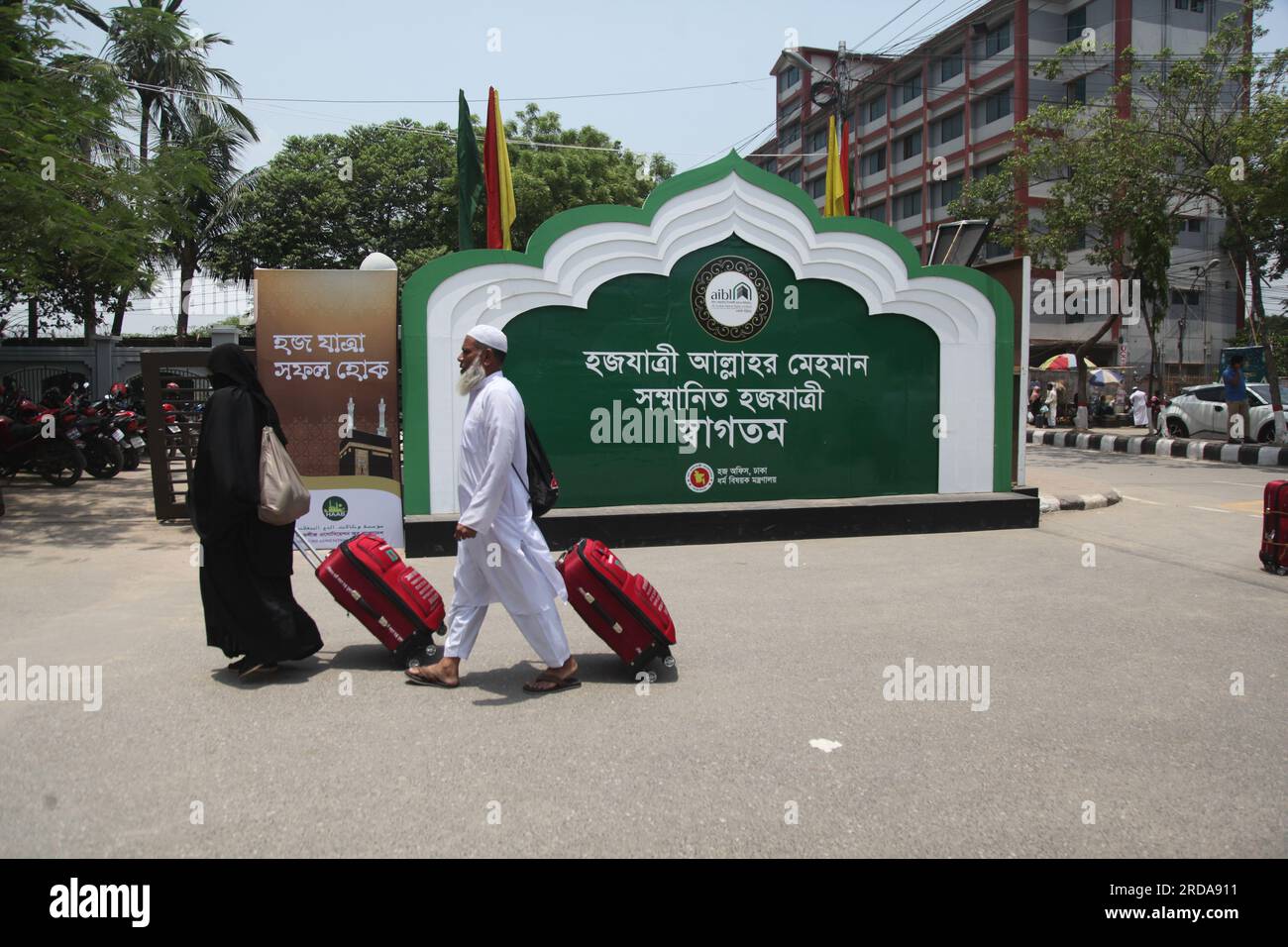 Pilgrims started to arrive at the Ashkona Hajj Camp in Dhaka from