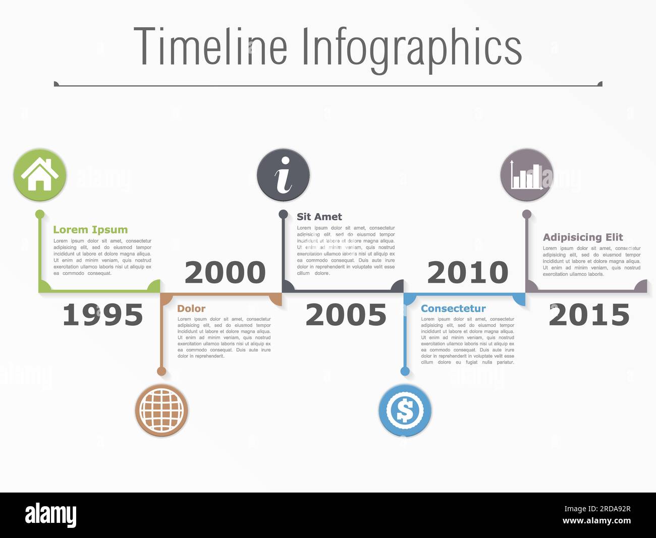 Horizontal Timeline Infographics Template Vector Eps10 Illustration