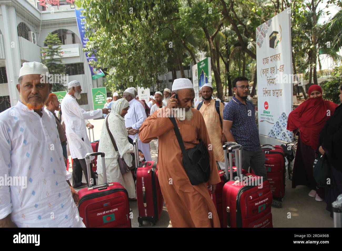 Pilgrims started to arrive at the Ashkona Hajj Camp in Dhaka from