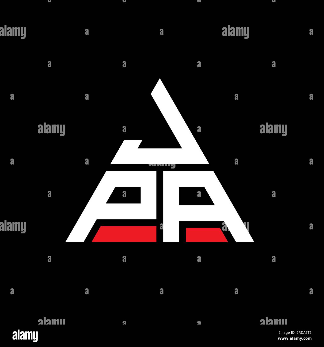 JPA triangle letter logo design with triangle shape. JPA triangle logo
