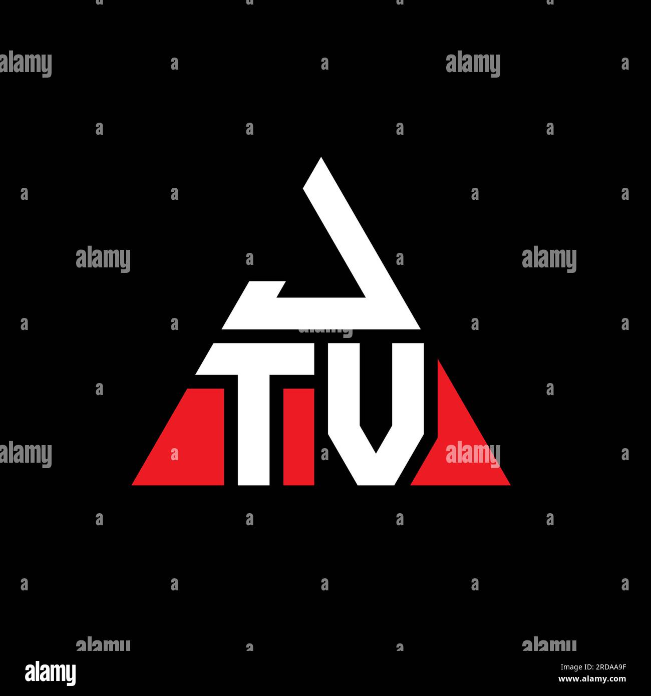 JTV triangle letter logo design with triangle shape. JTV triangle logo
