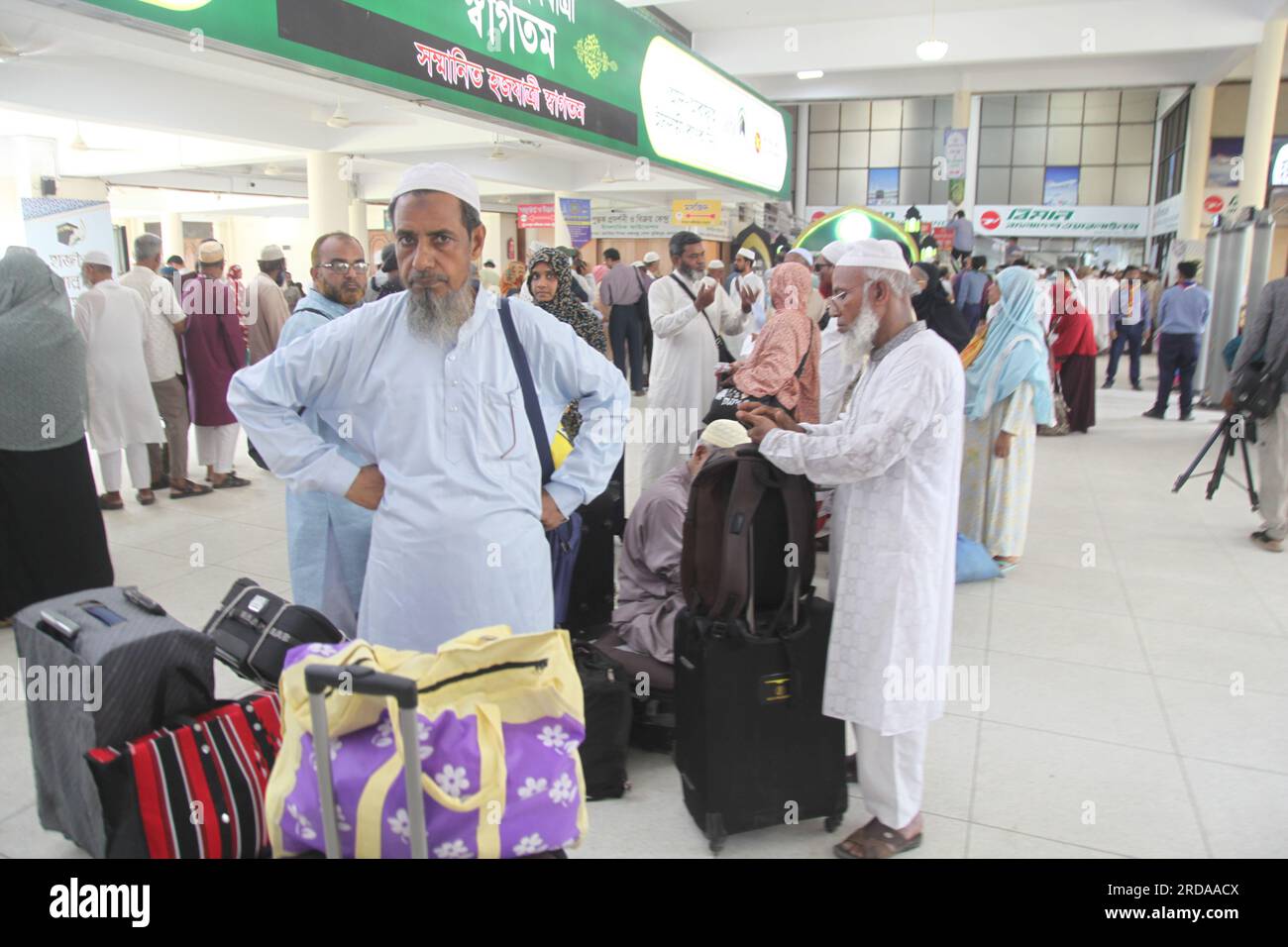 Pilgrims started to arrive at the Ashkona Hajj Camp in Dhaka from