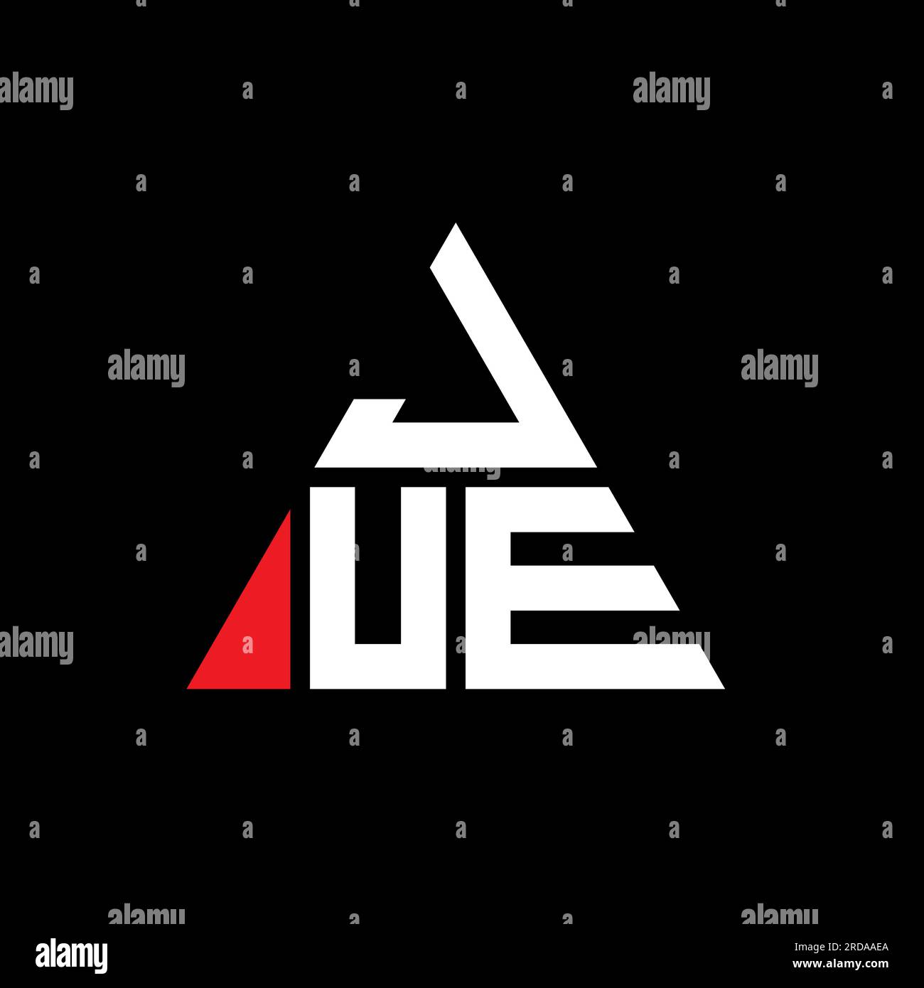 JUE triangle letter logo design with triangle shape. JUE triangle logo