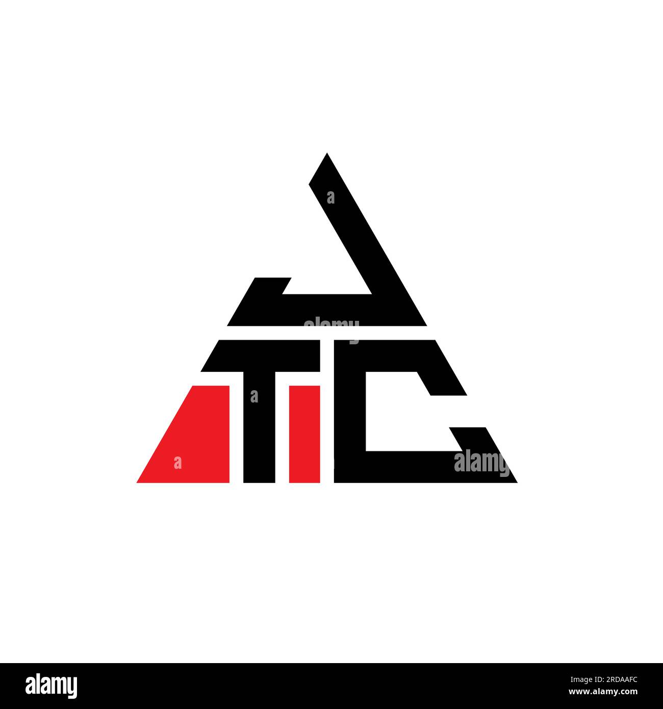 JTC triangle letter logo design with triangle shape. JTC triangle logo design monogram. JTC triangle vector logo template with red color. JTC triangul Stock Vector