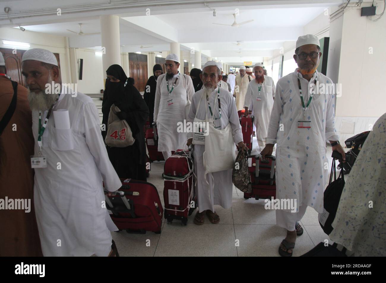 Pilgrims started to arrive at the Ashkona Hajj Camp in Dhaka from