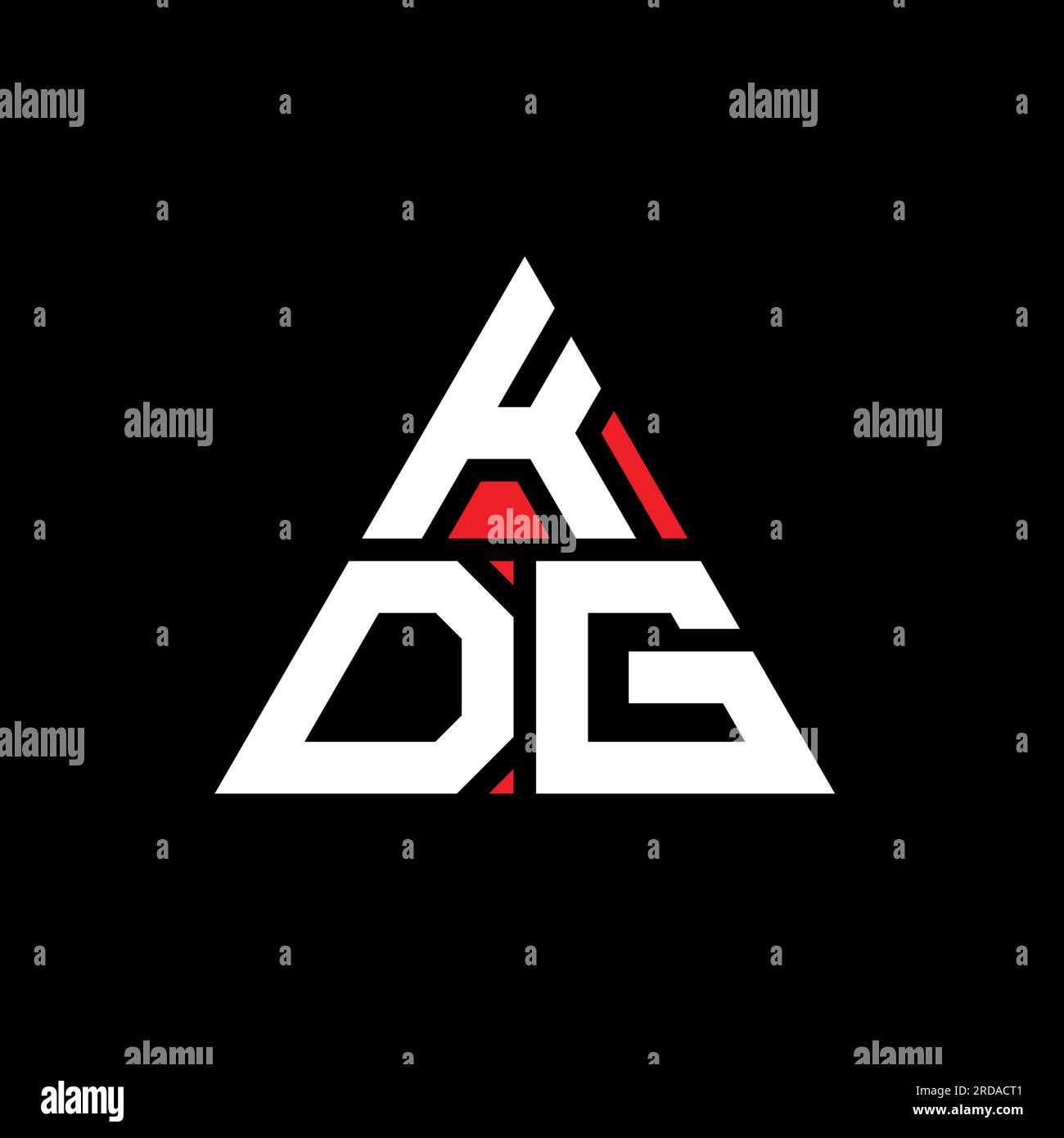 KDG triangle letter logo design with triangle shape. KDG triangle logo