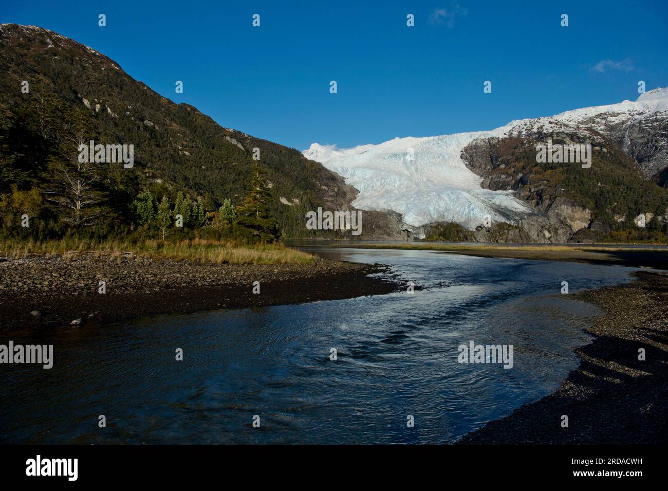 Aguila Glacier in Parque Nacional Alberto de Agostini in southern Chile Stock Photo