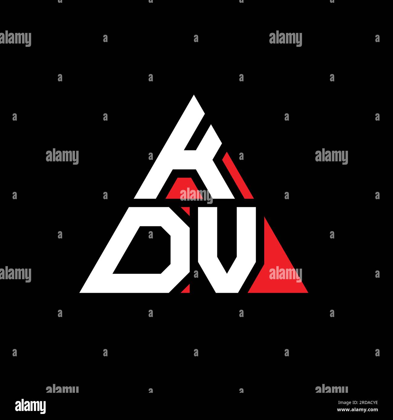 KDV triangle letter logo design with triangle shape. KDV triangle logo