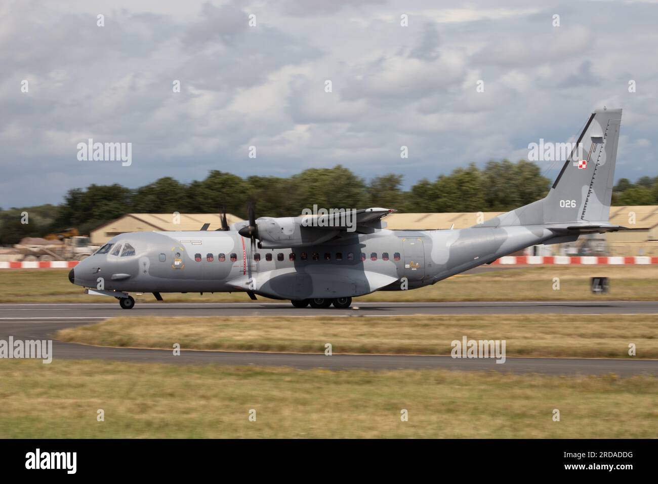 Polish Air Force CASA C-295M arriving at the Royal International Air Tattoo 2023. Stock Photo