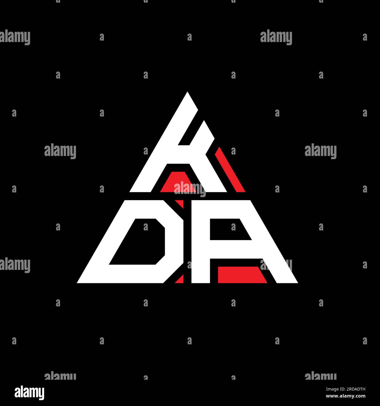 KDA triangle letter logo design with triangle shape. KDA triangle logo