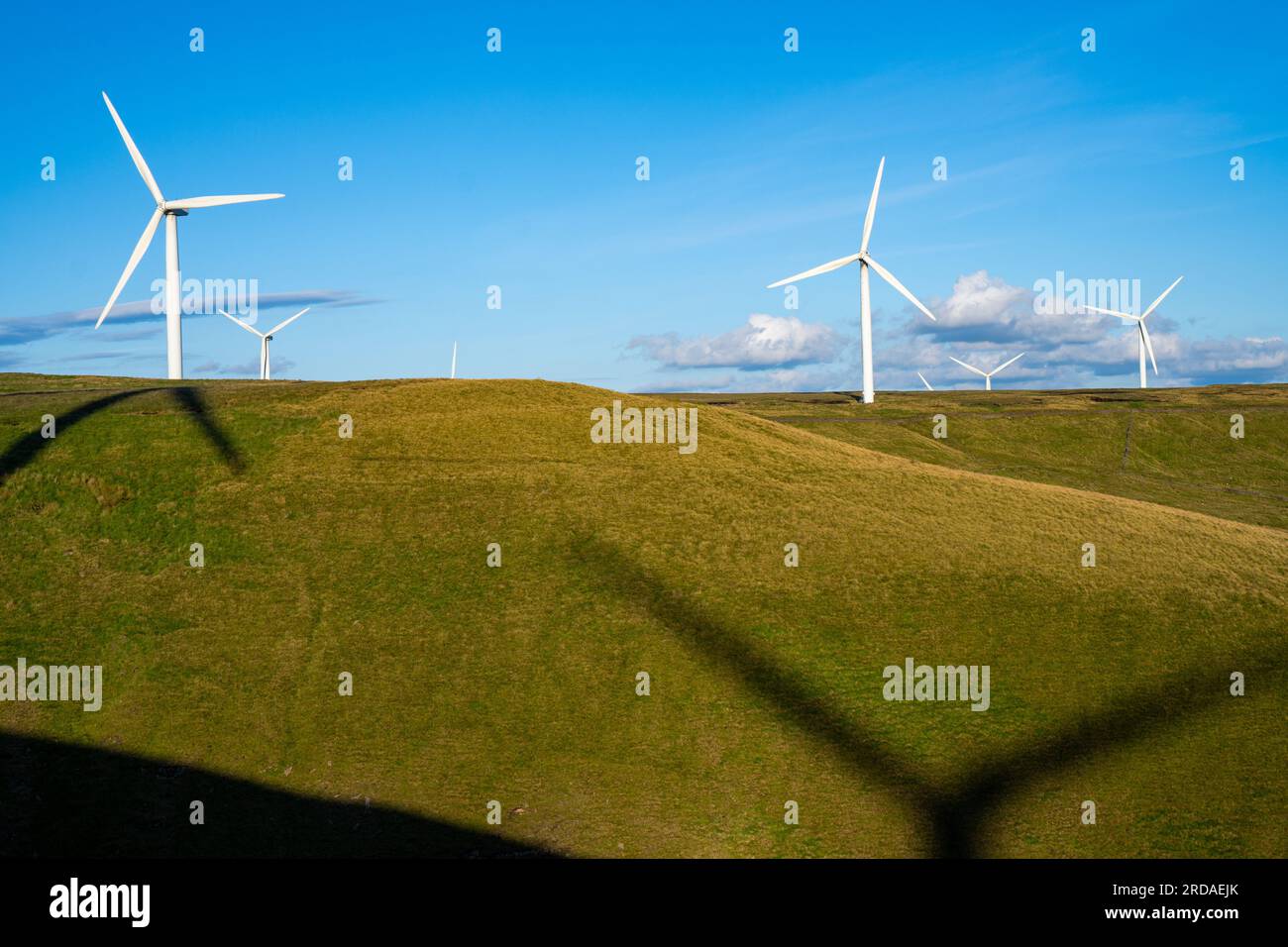 Wind Turbine farm in Manchester UK Stock Photo Alamy