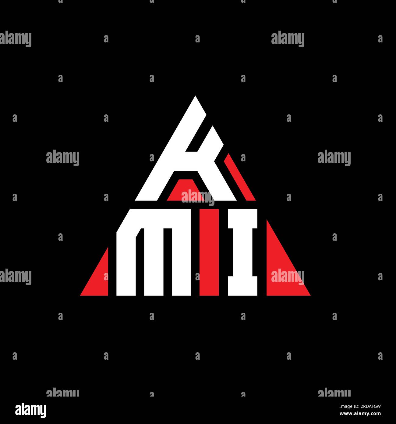 KMI triangle letter logo design with triangle shape. KMI triangle logo