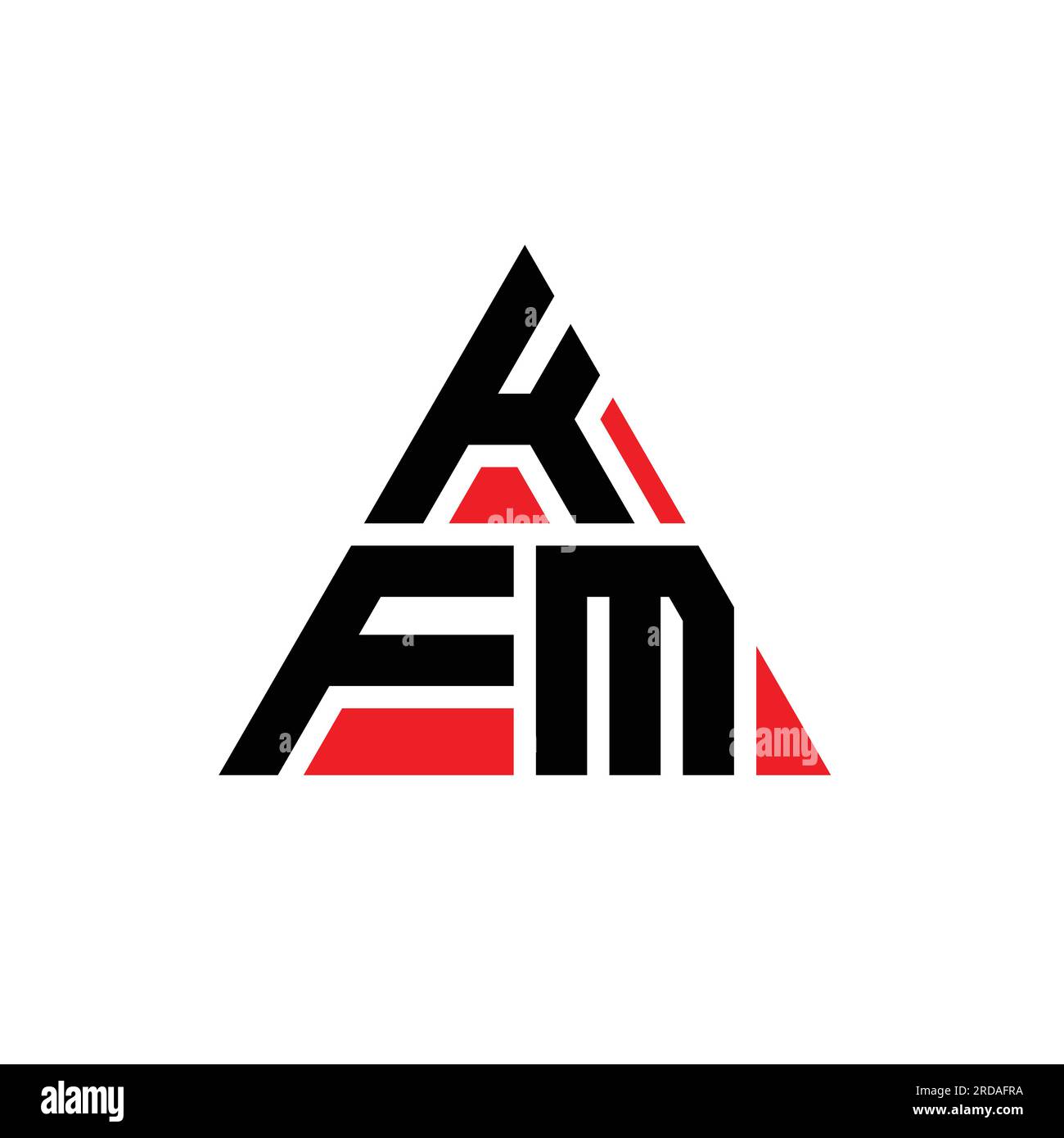 KFM triangle letter logo design with triangle shape. KFM triangle logo