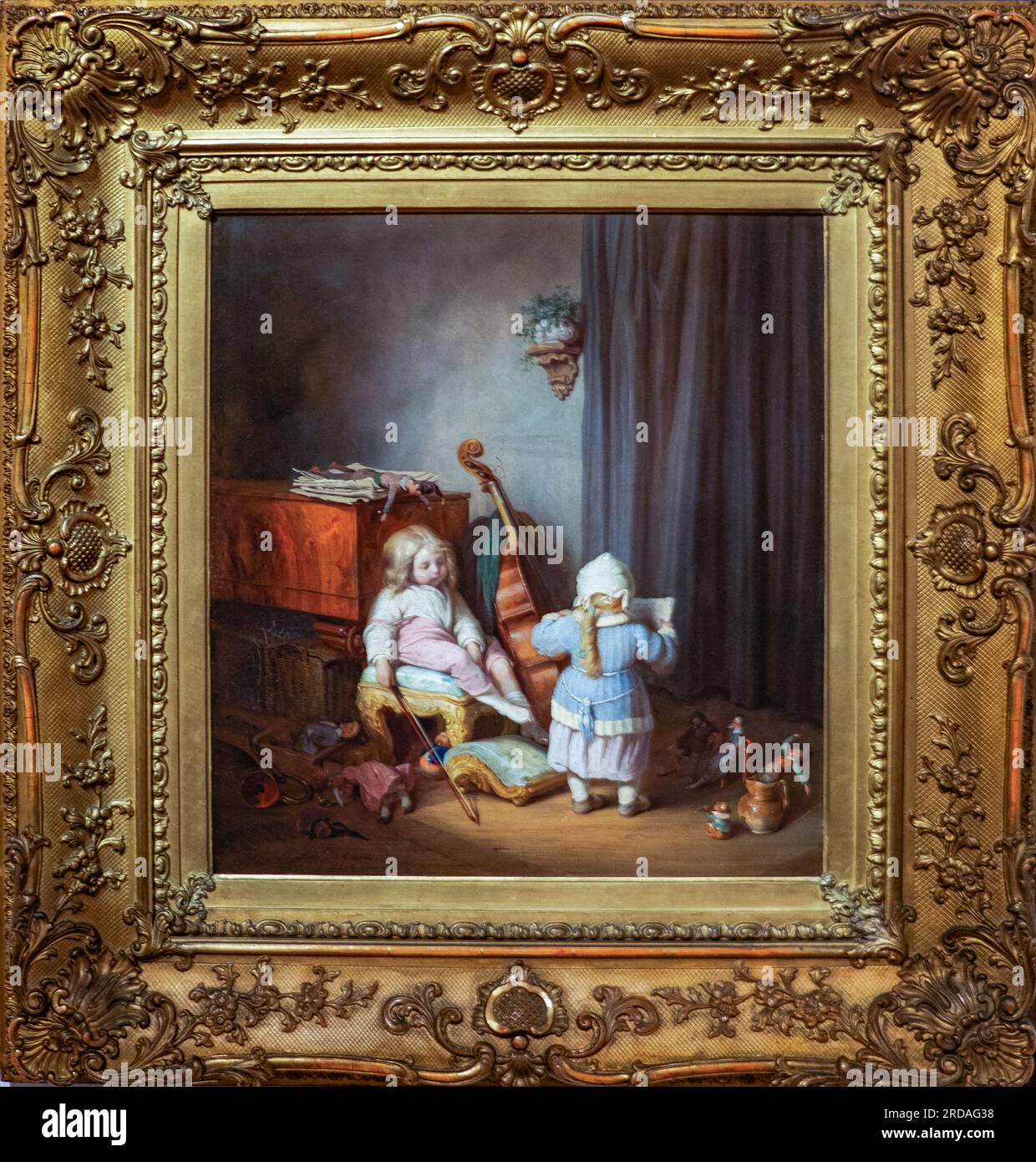 The little virtuosos. Oil on carton. 1843. Creator: Josef Danhauser  Vienna  1805–1845 Vienna Stock Photo