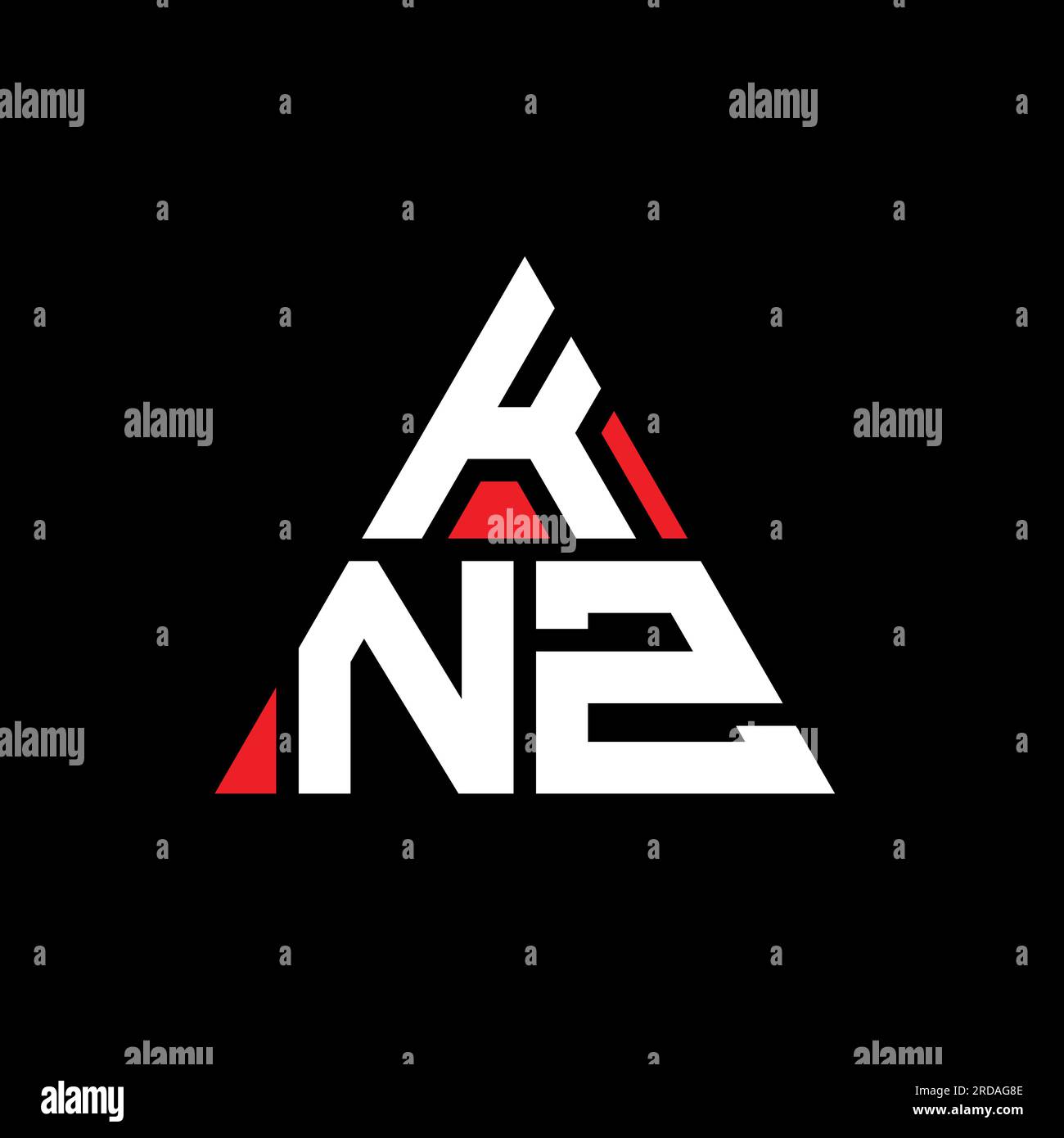 KNZ triangle letter logo design with triangle shape. KNZ triangle logo