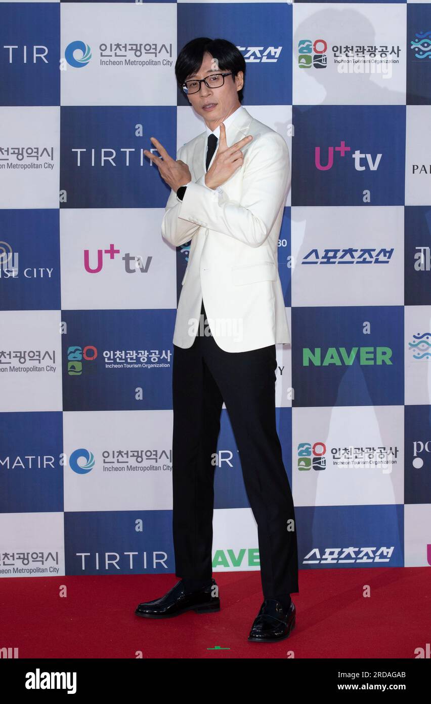 Incheon, South Korea. 19th July, 2023. South Korean comedian Yoo Jae