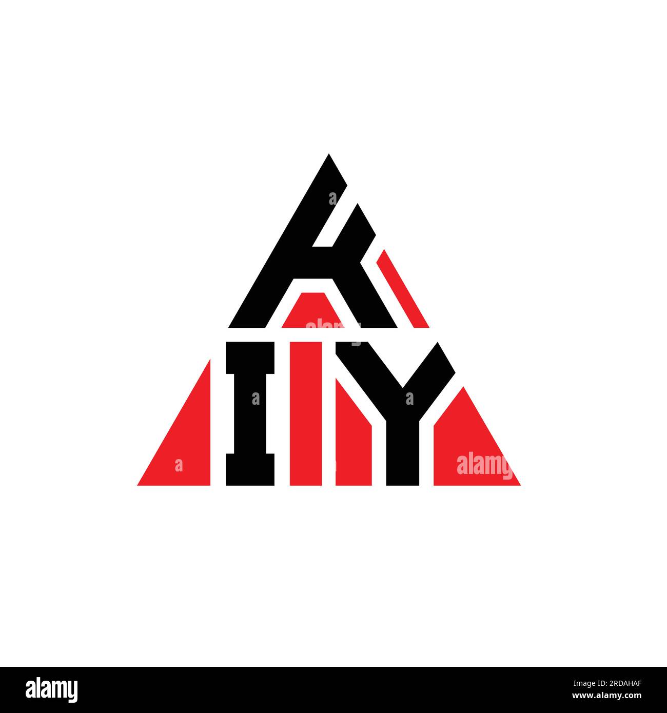 KIY triangle letter logo design with triangle shape. KIY triangle logo design monogram. KIY triangle vector logo template with red color. KIY triangul Stock Vector