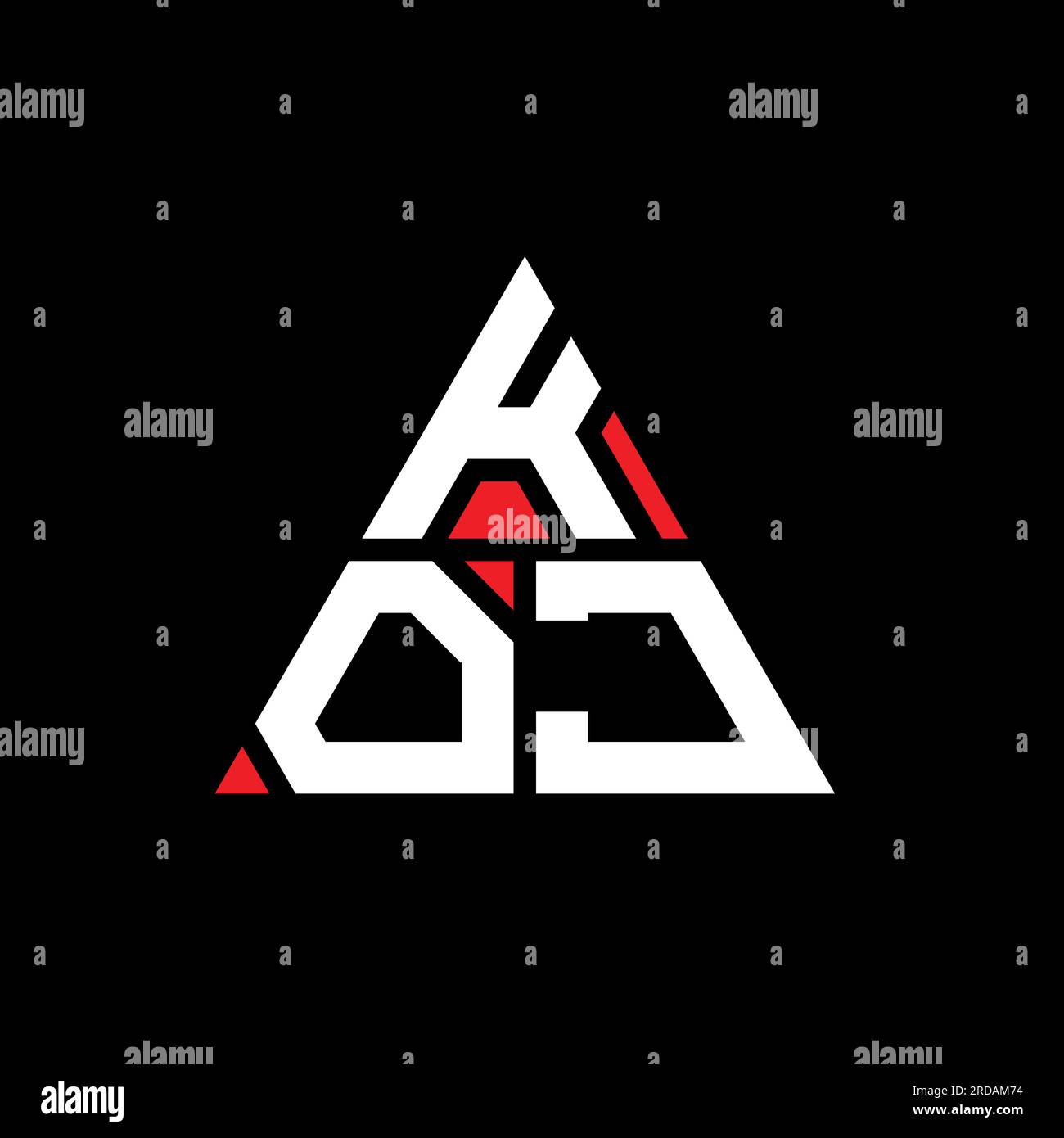 KOJ triangle letter logo design with triangle shape. KOJ triangle logo ...