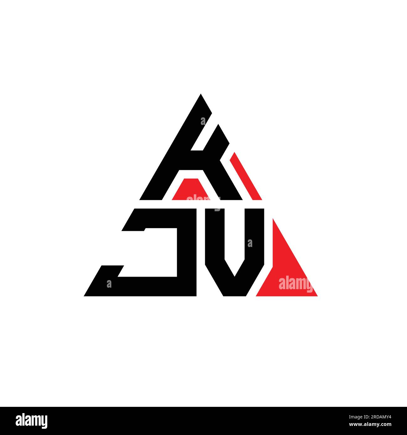 KJV triangle letter logo design with triangle shape. KJV triangle logo