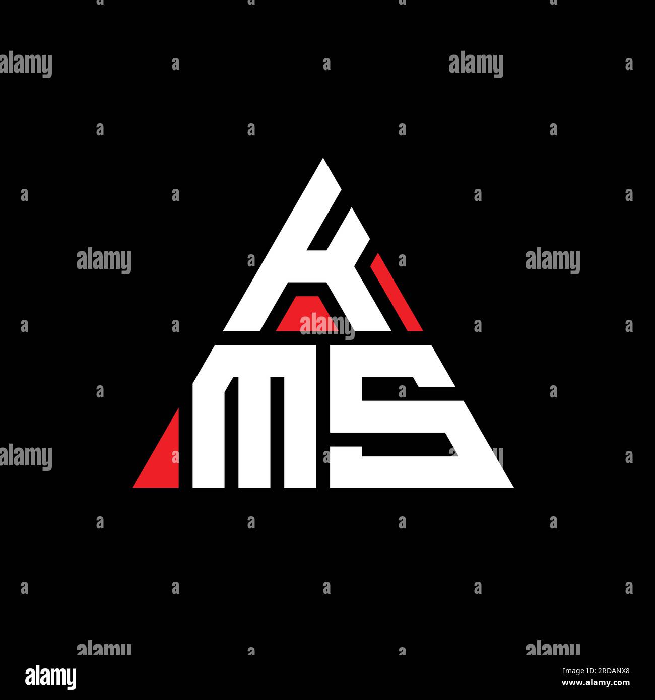 KMS triangle letter logo design with triangle shape. KMS triangle logo ...