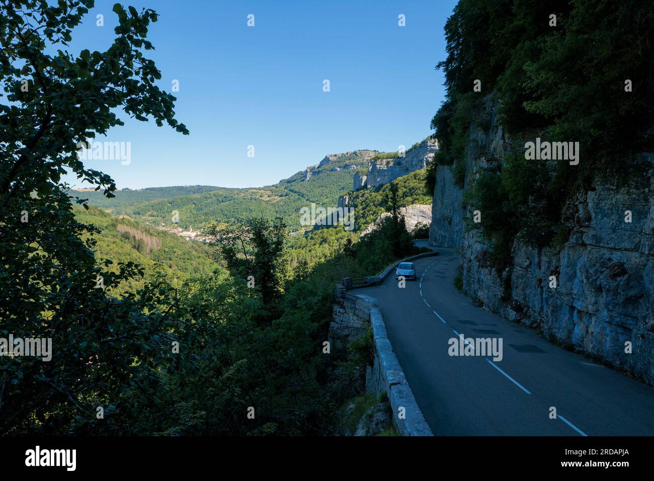 Overlooking the Loue Valley near Mouthier-Haute-Pierre Doubs Bourgogne-Franche-Comte France Stock Photo