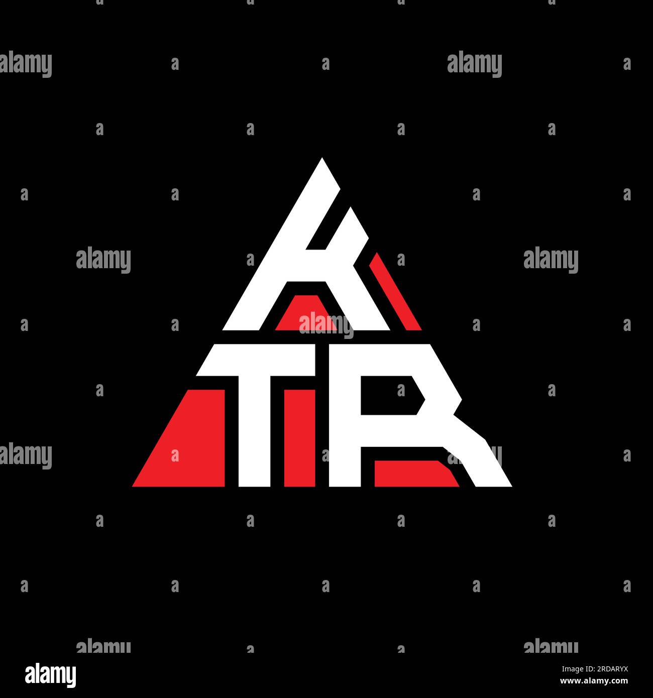 KTR triangle letter logo design with triangle shape. KTR triangle logo