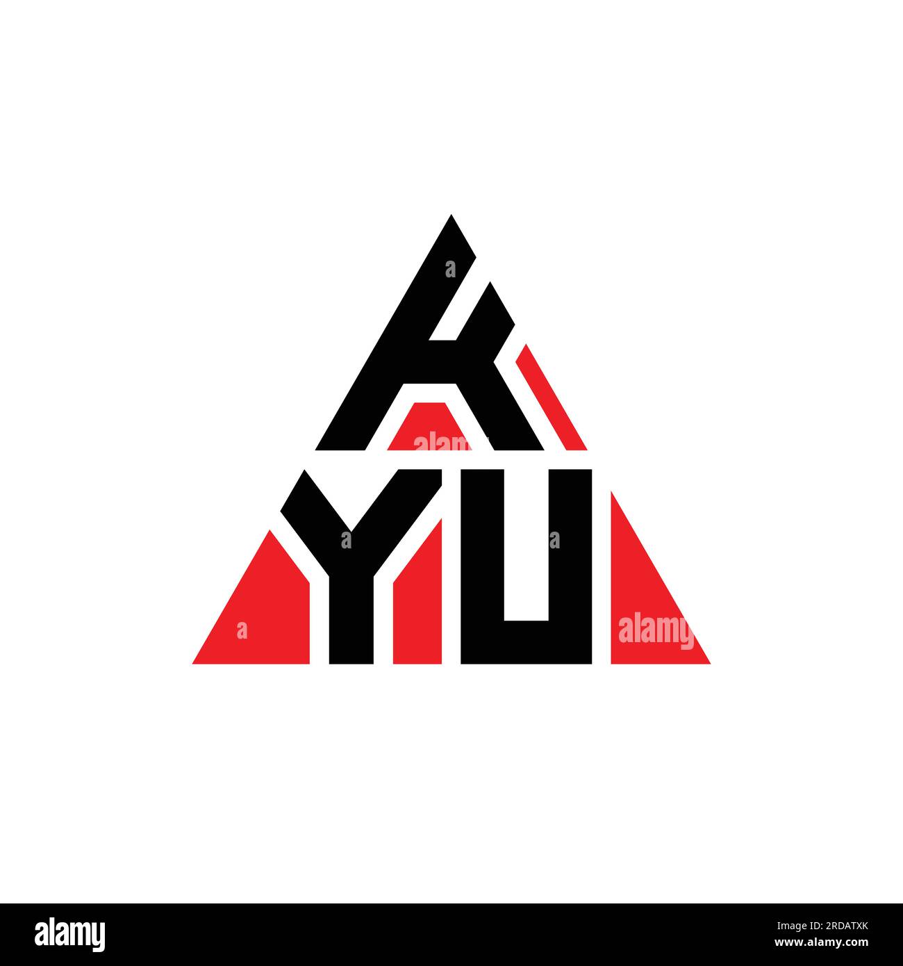 KYU triangle letter logo design with triangle shape. KYU triangle logo