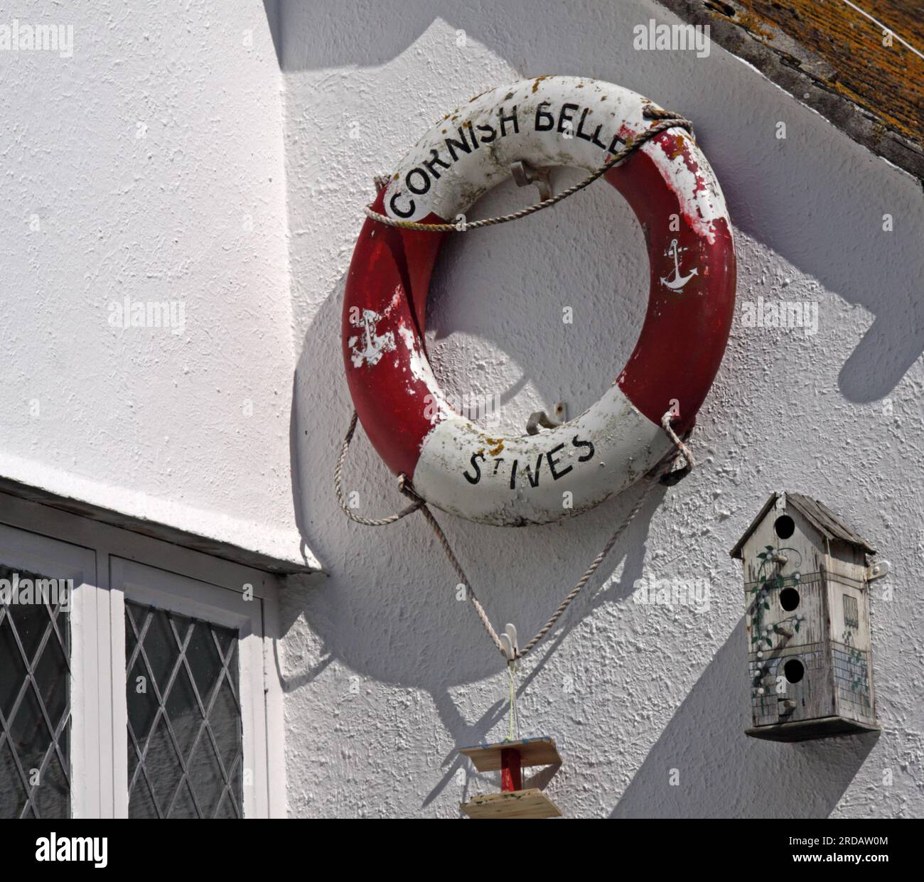 Life ring from the Cornish Belle, The Digey, St Ives, Cornwall, Kernow, South West England, UK, TR26 1HR Stock Photo