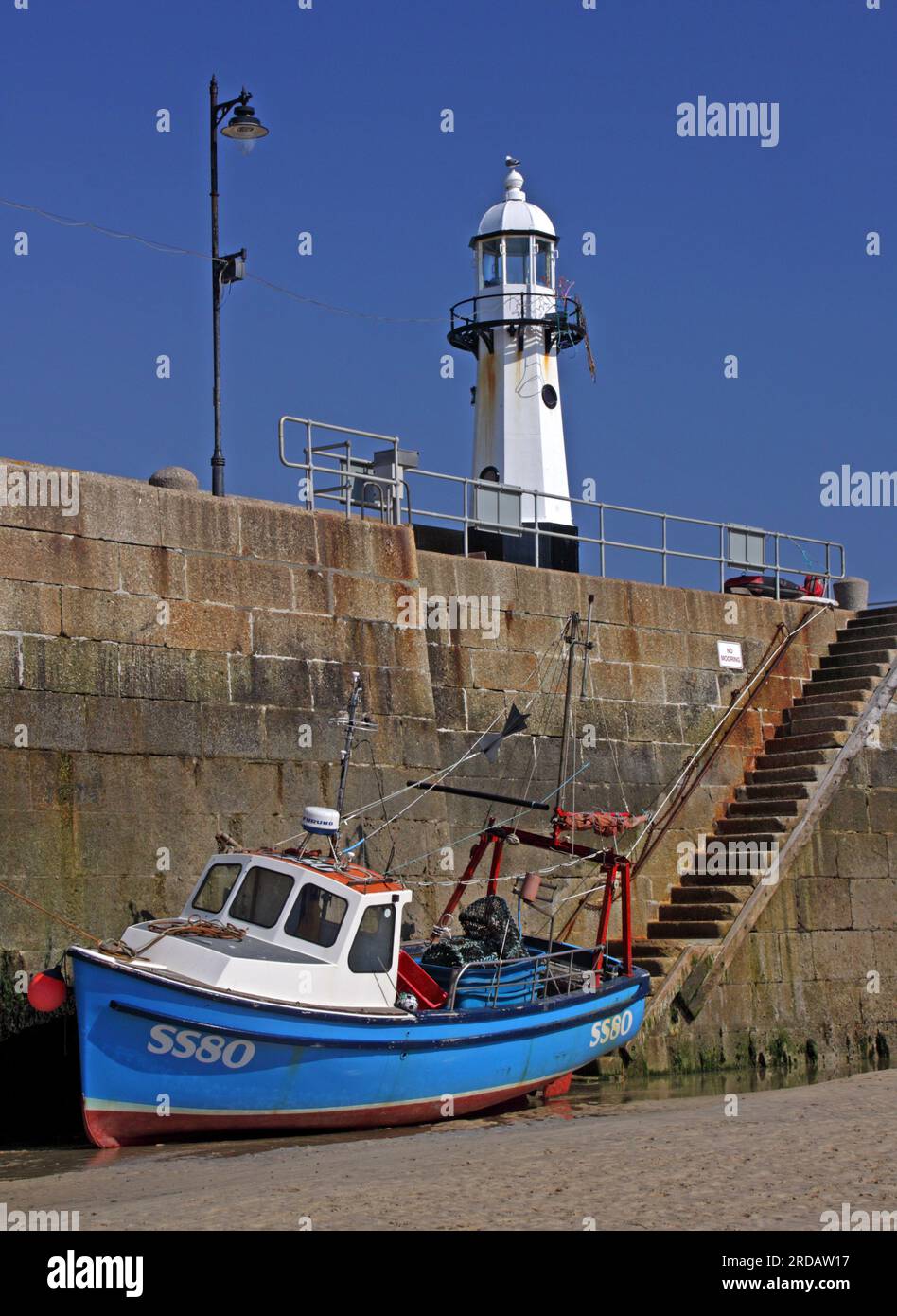 SS80 Boat moored at St Ives harbour, Cornwall Kernow , South West England, UK, TR26 1PU Stock Photo