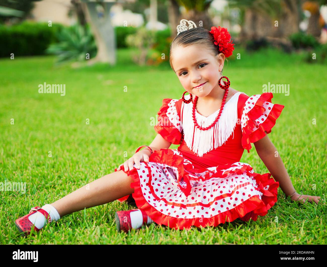 Girl in dress with its traditional nature Stock Photo