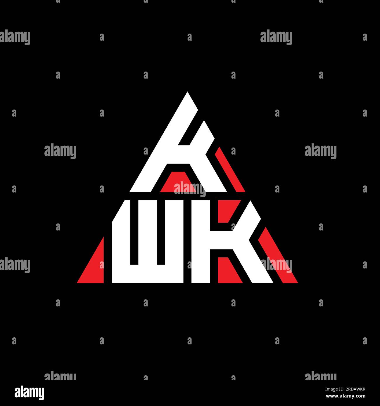 KWK triangle letter logo design with triangle shape. KWK triangle logo