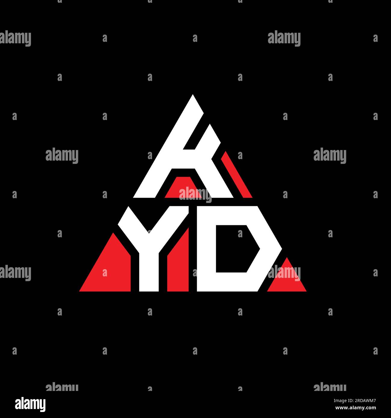 KYD triangle letter logo design with triangle shape. KYD triangle logo