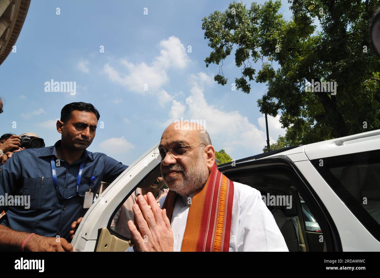 New Delhi, Delhi, India. 20th July, 2023. BJP Leaders and Union Ministers on First day of monsoon session. Home Minister Amit Shah on His arrives on the First day of the monsoon session of the parliament in New Delhi, on Thursday, July 20, 2023.Photo by Ravi Batra/INDIA (Credit Image: © Ravi Batra/ZUMA Press Wire) EDITORIAL USAGE ONLY! Not for Commercial USAGE! Stock Photo