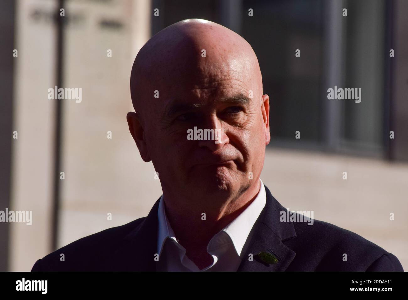 London, England, UK. 20th July, 2023. RMT General Secretary MICK LYNCH ...