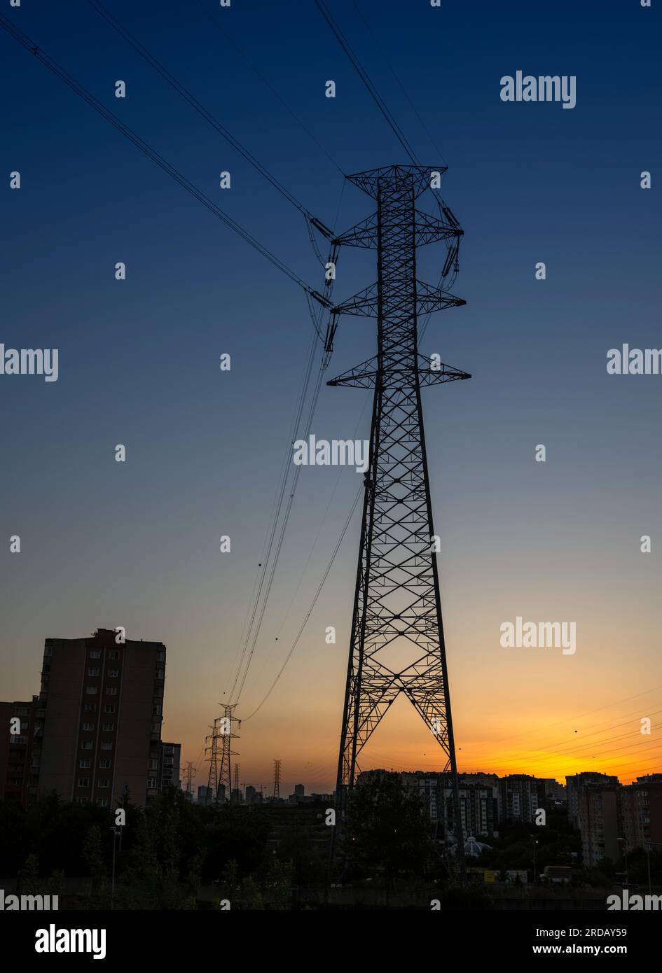 Beautiful photo of Electricity Transmission towers with High Tension