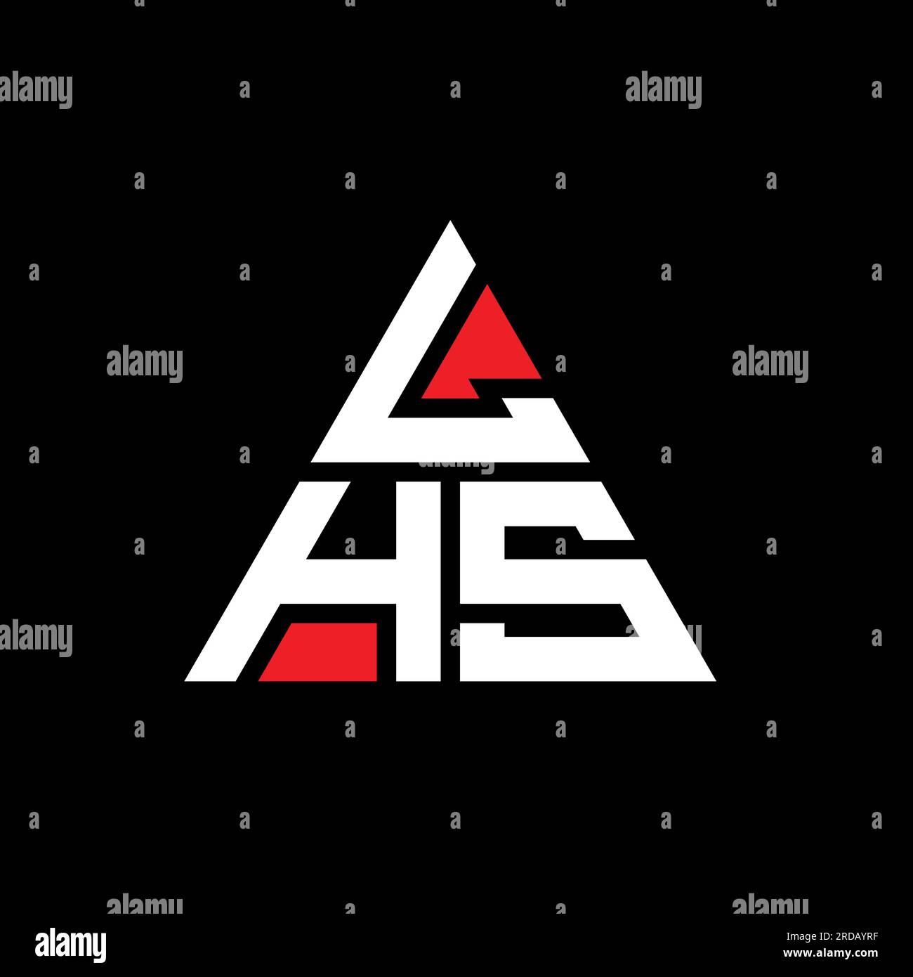 LHS triangle letter logo design with triangle shape. LHS triangle logo