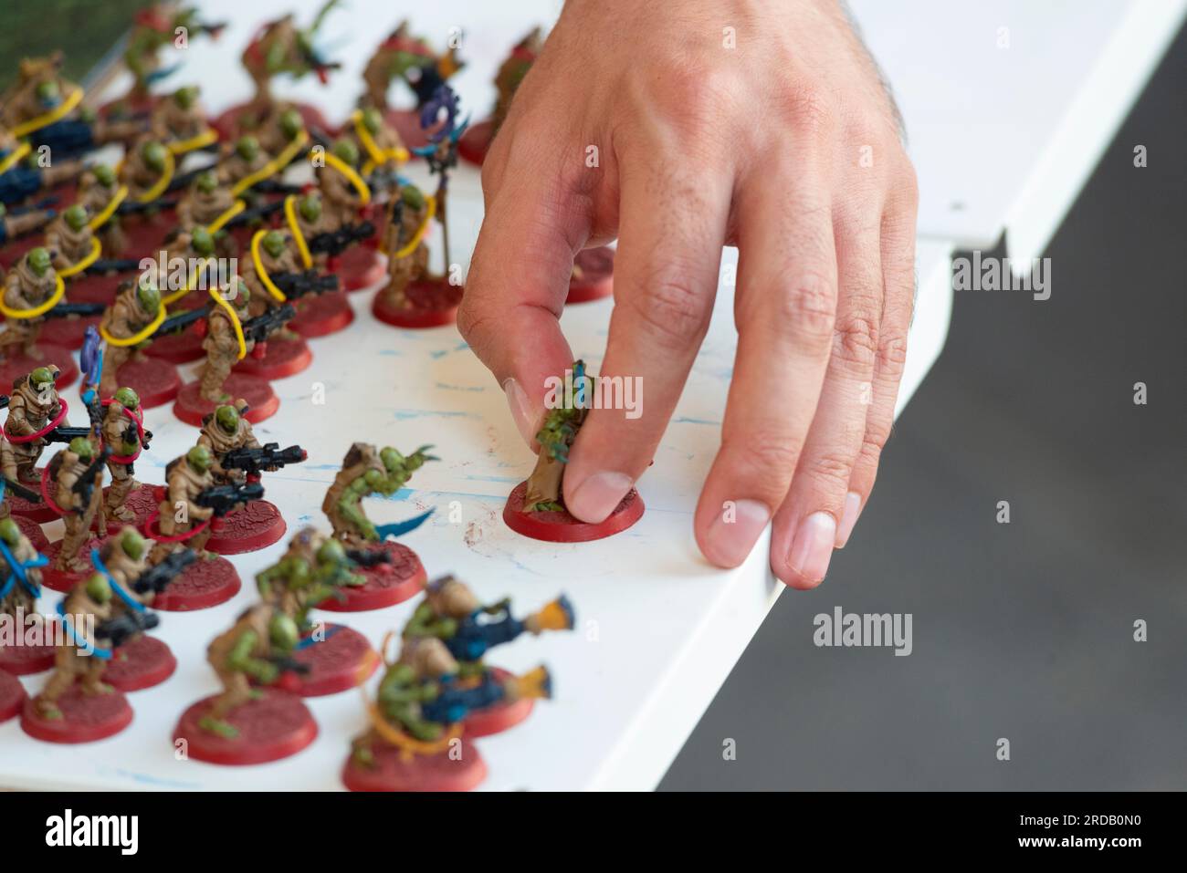 Set of Playing Action Figures, Game Warhammer 40,000,  Players Stock Photo
