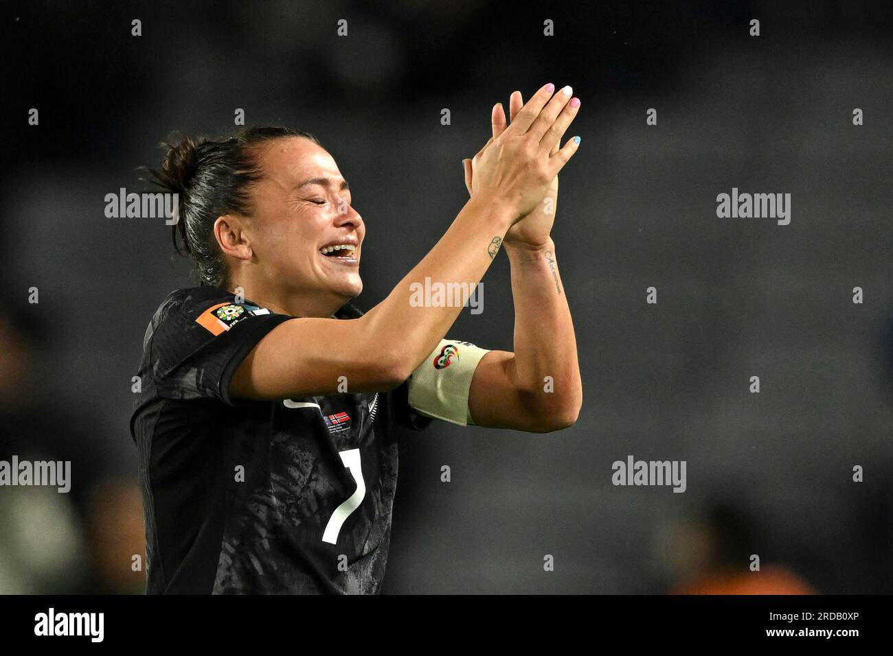 New Zealand's Ali Riley celebrates at the end of the Women's World Cup ...