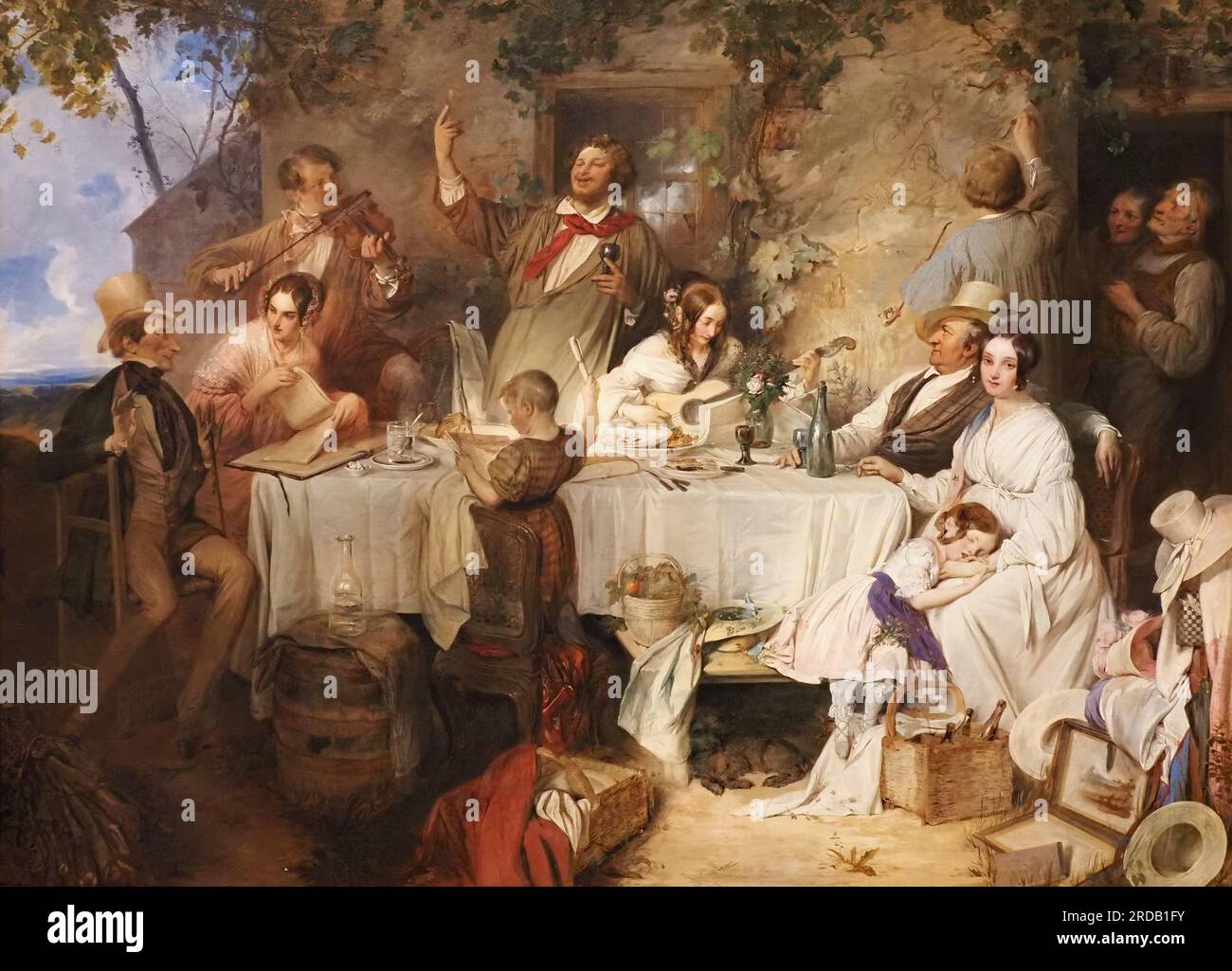 Wine, Women and Song, oil on canvas, 1838. Creator: Josef Danhauser, Vienna 1805 - 1845 Vienna Stock Photo