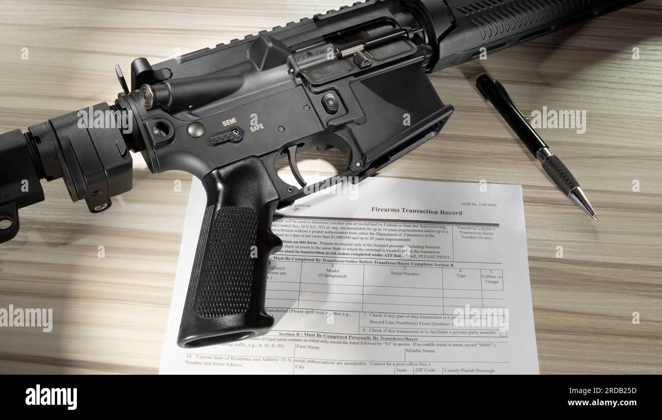 Public domain background check to purchase an AR-15 Stock Photo - Alamy