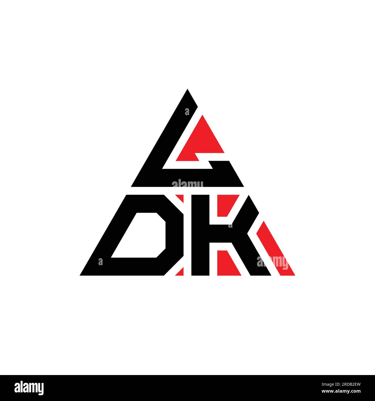 LDK triangle letter logo design with triangle shape. LDK triangle logo