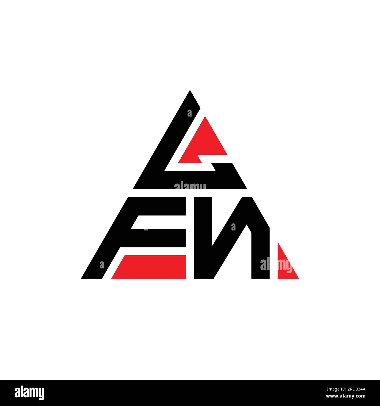 LFN triangle letter logo design with triangle shape. LFN triangle logo design monogram. LFN triangle vector logo template with red color. LFN triangul Stock Vector