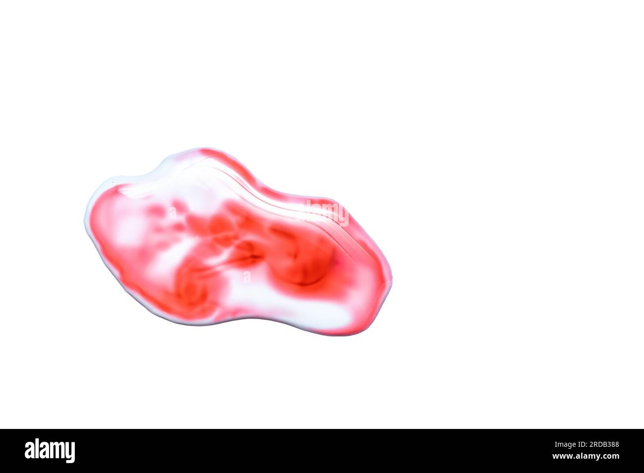 Water and blood drop isolated on white background. Colorful glossy