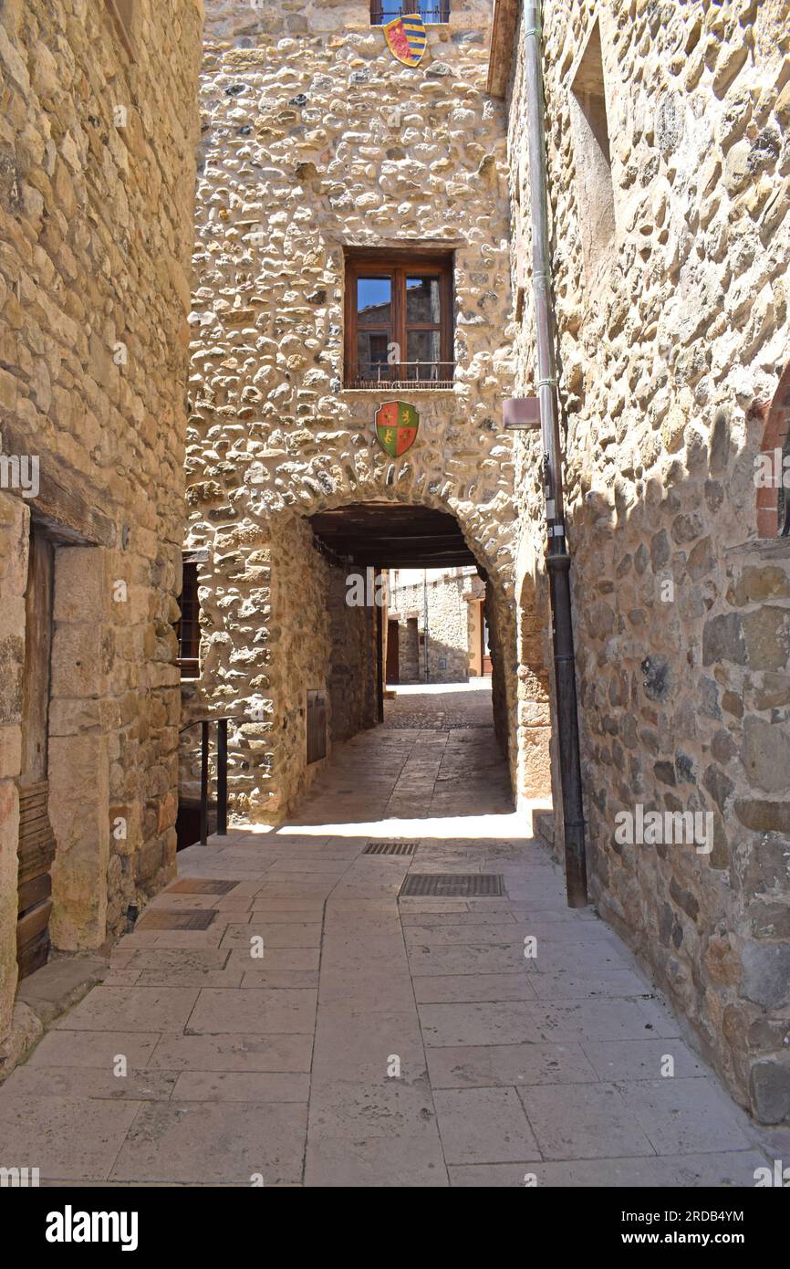 Streets of Besalu Girona Spain Stock Photo