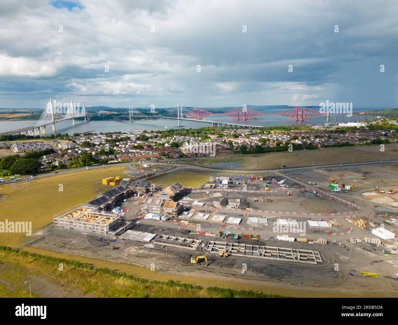 Aerial view of new housing under construction at Bridgewater Village in