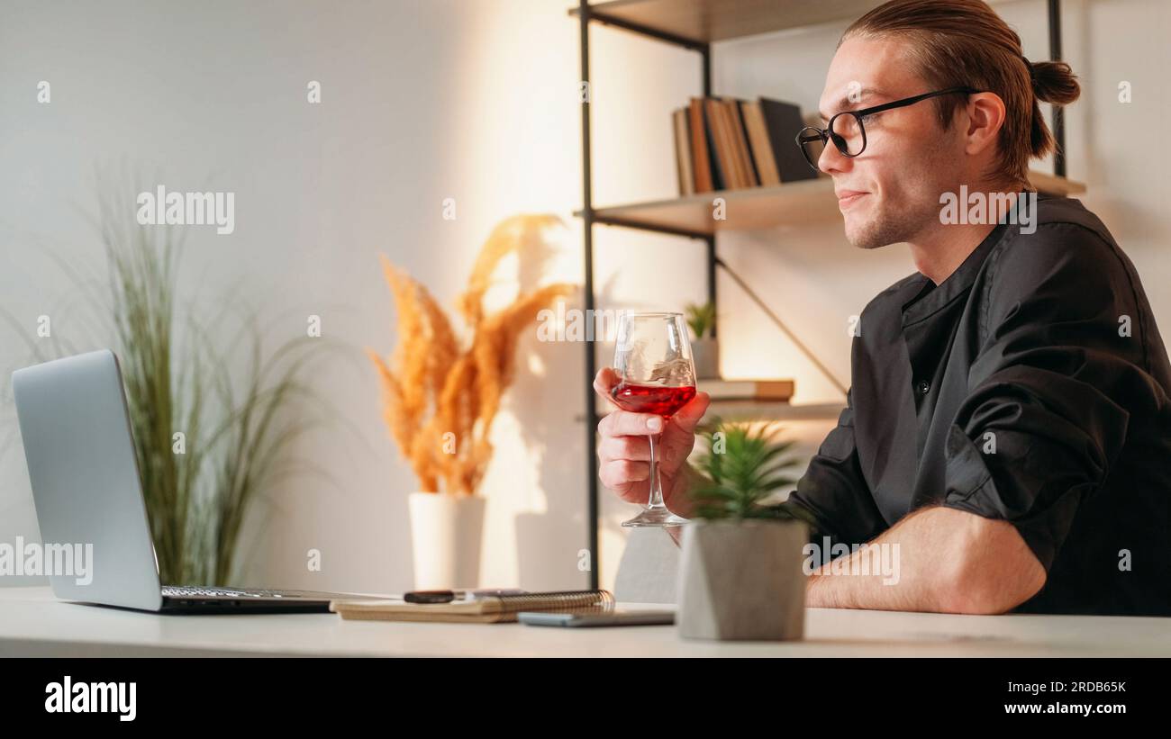 Work toast corporate drink freelancer man alcohol Stock Photo Alamy